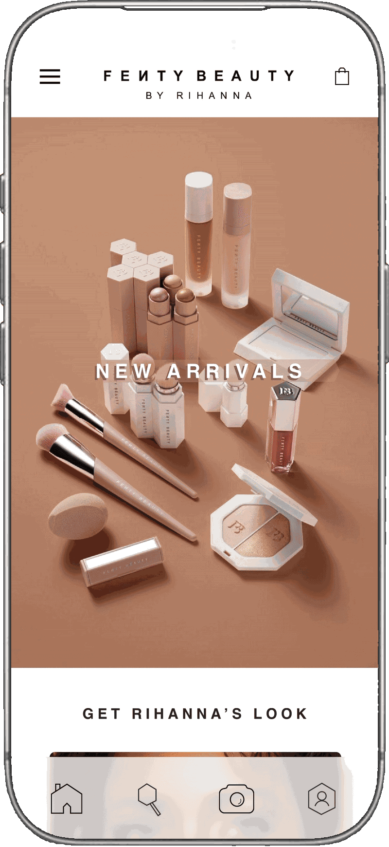 Fenty Beauty prototype — homepage flow